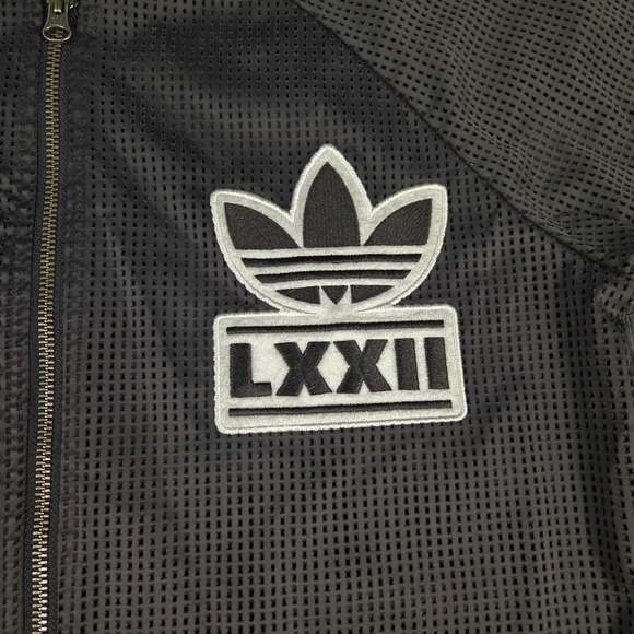 Adidas Originals Berlin 3 Stripes Trefoil 1972 Jacket‎ Mesh Black White Medium - Picture 4 of 12